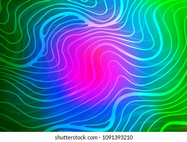 Dark Multicolor, Rainbow vector natural abstract template. Decorative shining illustration with doodles on abstract template. The pattern can be used for coloring books and pages for kids.