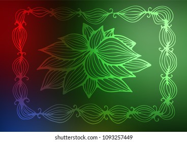 Dark Multicolor, Rainbow vector natural elegant template. A vague abstract illustration with doodles in Indian style. The elegant pattern can be used as a part of a brand book.