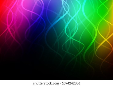 Dark Multicolor, Rainbow vector natural elegant template. Doodles on blurred abstract background with gradient. Brand-new design for your business.
