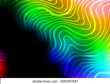 Dark Multicolor, Rainbow vector natural elegant pattern. Glitter abstract illustration with doodles and Zen tangles. The pattern can be used for wallpapers and coloring books.