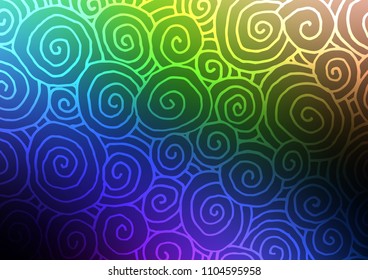 Dark Multicolor, Rainbow vector natural elegant pattern. Brand-new colored illustration in blurry style with doodles. The pattern can be used for coloring books and pages for kids.