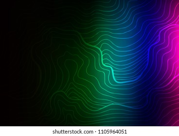 Dark Multicolor, Rainbow vector natural elegant template. Colorful abstract illustration with lines in Asian style. Brand-new style for your business design.