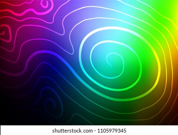 Dark Multicolor, Rainbow vector natural elegant background. Creative illustration in blurred style with doodles and Zen tangles. The pattern can be used for wallpapers and coloring books.