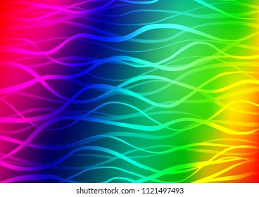 Dark Multicolor, Rainbow vector natural elegant pattern. Decorative shining illustration with doodles on abstract template. The pattern can be used for coloring books and pages for kids.