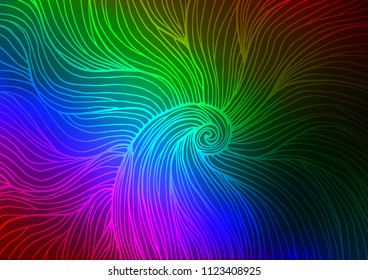 Dark Multicolor, Rainbow vector natural elegant pattern. Doodles on blurred abstract background with gradient. The pattern can be used for coloring books and pages for kids.