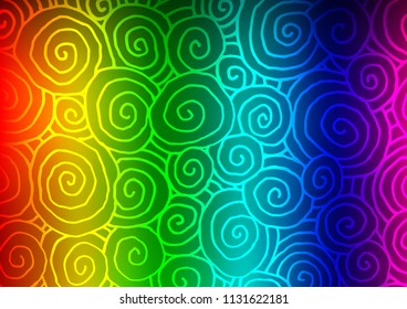 Dark Multicolor, Rainbow vector natural abstract template. Blurred decorative design in Indian style with Zen tangles. A new texture for your design.