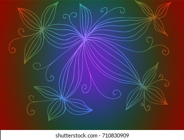 Dark Multicolor, Rainbow vector natural elegant template. Sketchy hand drawn doodles on blurred background. The pattern can be used for heads of websites and designs.