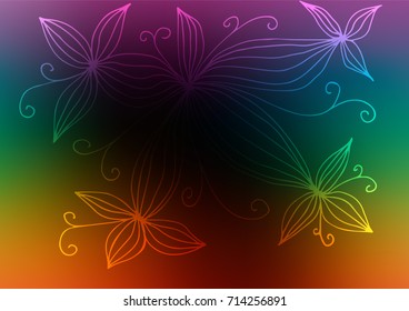 Dark Multicolor, Rainbow vector natural abstract template. Modern geometrical abstract illustration with doodles. Hand painted design for web, leaflet, textile.