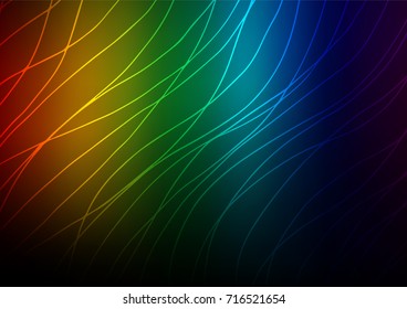 Dark Multicolor, Rainbow vector natural abstract background. Geometric doodle illustration in Origami style with gradient. A completely new design for your business.