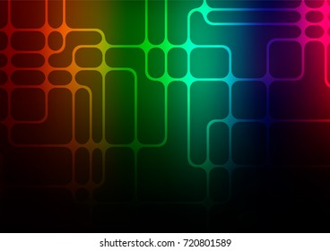 Dark Multicolor, Rainbow vector natural elegant pattern. Doodles on blurred abstract background with gradient. A new texture for your design.