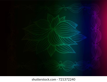 Dark Multicolor, Rainbow vector natural abstract pattern. Decorative shining illustration with doodles on abstract template. The completely new template can be used for your brand book.