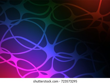 Dark Multicolor, Rainbow vector natural abstract background. A vague abstract illustration with doodles in Indian style. The elegant pattern can be used as a part of a brand book.