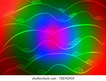 Dark Multicolor, Rainbow vector natural elegant texture. Sketchy hand drawn doodles on blurred background. Brand-new design for your business.