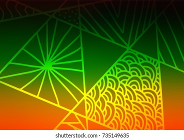 Dark Multicolor, Rainbow vector natural abstract pattern. Creative illustration in blurred style with doodles and Zen tangles. The pattern can be used for coloring books and pages for kids.