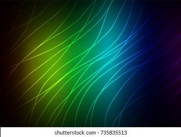 Dark Multicolor, Rainbow vector natural abstract texture. Colorful abstract illustration with lines in Asian style. The best blurred design for your business.
