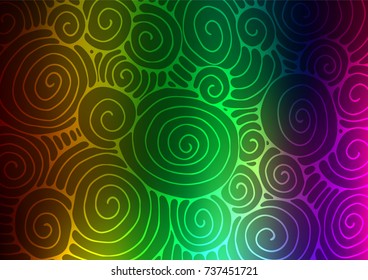 Dark Multicolor, Rainbow vector natural elegant background. Blurred decorative design in Indian style with Zen tangles. The elegant pattern can be used as a part of a brand book.