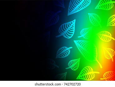 Dark Multicolor, Rainbow vector natural abstract pattern. Shining colored illustration with doodles in Zen tangle style. The elegant pattern can be used as a part of a brand book.