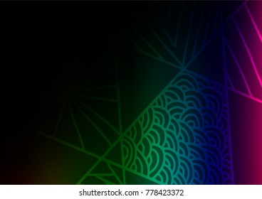 Dark Multicolor, Rainbow vector natural elegant background. An elegant bright illustration with lines in Natural style. The elegant pattern can be used as a part of a brand book.
