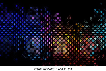 Dark Multicolor, Rainbow vector  pattern with spheres. Abstract illustration with colored bubbles in nature style. The pattern can be used for aqua ad, booklets.