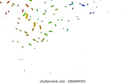 Dark Multicolor, Rainbow vector pattern with rounded lines. Glitter abstract illustration with colored sticks. Smart design for your business advert.