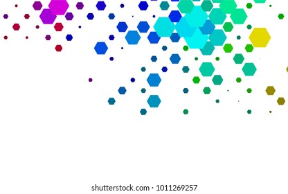 Dark Multicolor, Rainbow vector pattern. Hexagonal template. Geometric sample. Repeating hexagon shapes. Brand-New texture for your design. Pattern can be used for background