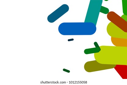 Dark Multicolor, Rainbow vector pattern with rounded lines. Shining colored illustration with rounded stripes. Best design for your ad, poster, banner.