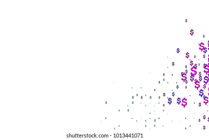 Dark Multicolor, Rainbow vector pattern with symbols of dollars. Blurred design in simple style with symbols of dollars. Template can be used as a background for ads of markets, loans.