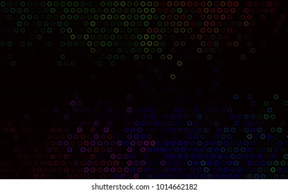 Dark Multicolor, Rainbow vector  pattern with spheres. Abstract illustration with colored bubbles in nature style. The pattern can be used for beautiful websites.