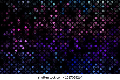 Dark Multicolor, Rainbow vector  pattern with spheres. Blurred bubbles on abstract background with colorful gradient. The pattern can be used for beautiful websites.