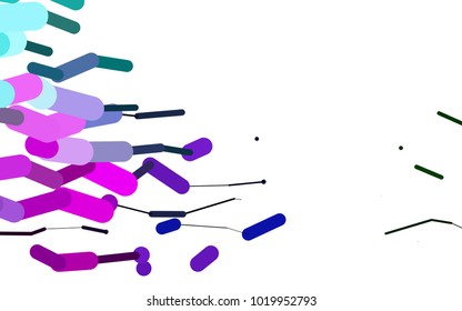Dark Multicolor, Rainbow vector pattern with rounded lines. Capsules on blurred abstract background with gradient. The template can be used as a background.