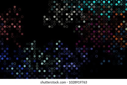 Dark Multicolor, Rainbow vector  pattern with spheres. Modern abstract illustration with colorful water drops. The pattern can be used for ads, leaflets of liquid.