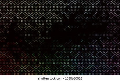 Dark Multicolor, Rainbow vector  pattern with spheres. Modern abstract illustration with colorful water drops. The pattern can be used for aqua ad, booklets.
