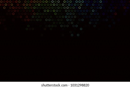 Dark Multicolor, Rainbow vector  pattern with spheres. Glitter abstract illustration with blurred drops of rain. The pattern can be used for beautiful websites.