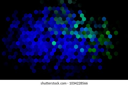 Dark Multicolor, Rainbow vector pattern. Hexagonal template. Geometric sample. Repeating hexagon shapes. Brand-New texture for your design. Pattern can be used for background