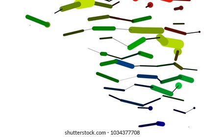 Dark Multicolor, Rainbow vector pattern with rounded lines. Modern geometrical abstract illustration with staves. The pattern can be used for websites.