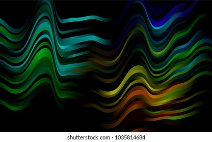 Dark Multicolor, Rainbow vector pattern with lava shapes. Modern gradient abstract illustration with bandy lines. A new texture for your  ad, booklets, leaflets.