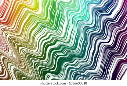 Dark Multicolor, Rainbow vector pattern with bent ribbons. A completely new color illustration in marble style. Pattern for your business design.