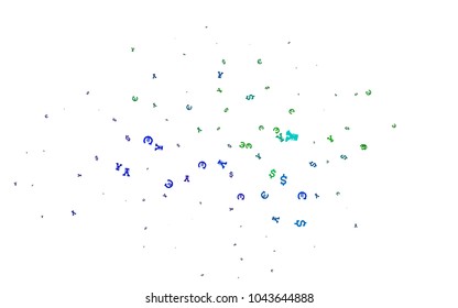 Dark Multicolor, Rainbow vector pattern with Euro, Dollar, Yen. Modern abstract illustration with symbols of money. Best design for your ad, poster, banner of money.