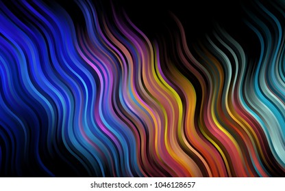 Dark Multicolor, Rainbow vector pattern with curved circles. Brand-new colored illustration in marble style with gradient. Textured wave pattern for backgrounds.