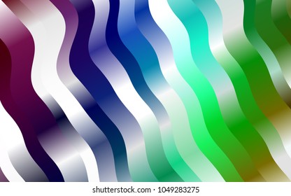 Dark Multicolor, Rainbow vector pattern with lines, ovals. A vague circumflex abstract illustration with gradient. Marble style for your business design.