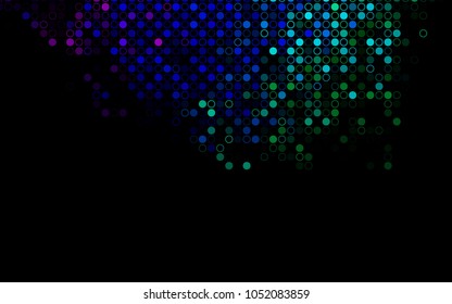Dark Multicolor, Rainbow vector  pattern with spheres. Modern abstract illustration with colorful water drops. New design for ad, poster, banner of your website.