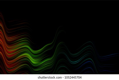 Dark Multicolor, Rainbow vector pattern with bent ribbons. Creative geometric illustration in marble style with gradient. The best blurred design for your business.