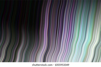 Dark Multicolor, Rainbow vector pattern with liquid shapes. Glitter abstract illustration with wry lines. Brand-new design for your ads, poster, banner.