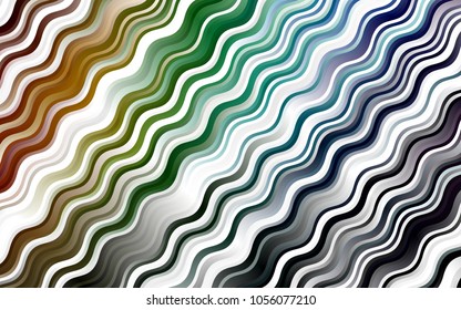 Dark Multicolor, Rainbow vector pattern with bent lines. An elegant bright illustration with gradient. A completely new marble design for your business.