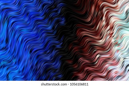 Dark Multicolor, Rainbow vector pattern with bent lines. Colorful illustration in abstract marble style with gradient. Marble design for your web site.