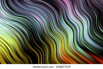 Dark Multicolor, Rainbow vector pattern with bubble shapes. Colorful abstract illustration with gradient lines. Pattern for your business design.