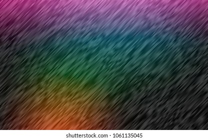 Dark Multicolor, Rainbow vector pattern with narrow lines. Modern geometrical abstract illustration with staves. The pattern can be used as ads, poster, banner for commercial.