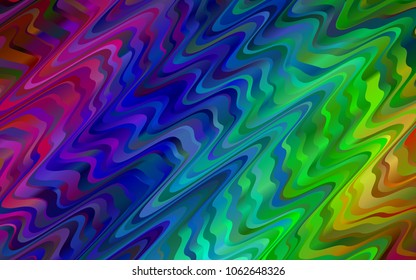 Dark Multicolor, Rainbow vector pattern with curved circles. A completely new color illustration in marble style. Brand-new design for your ads, poster, banner.
