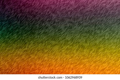 Dark Multicolor, Rainbow vector pattern with curved circles. Creative geometric illustration in marble style with gradient. A completely new template for your business design.