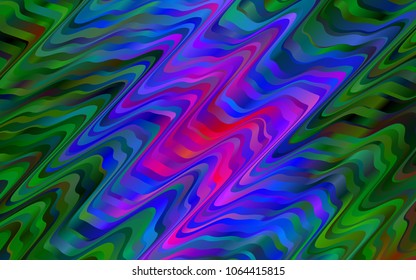 Dark Multicolor, Rainbow vector pattern with liquid shapes. Shining illustration, which consist of blurred lines, circles. The template for cell phone backgrounds.